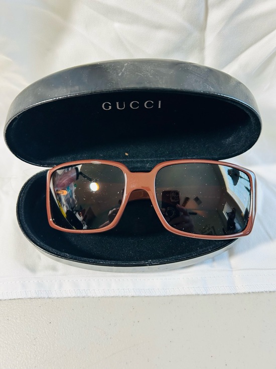 Gucci Other - Gucci Men's Brown Rectangular Sunglasses with Dark Lenses
